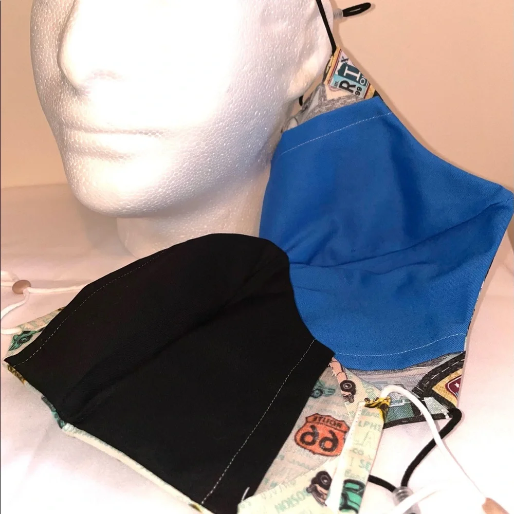 2 Adult Face Masks- Road Trip